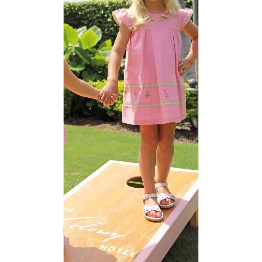 NEW CHRISTIAN ELIZABETH flagler flamingo dress in pink